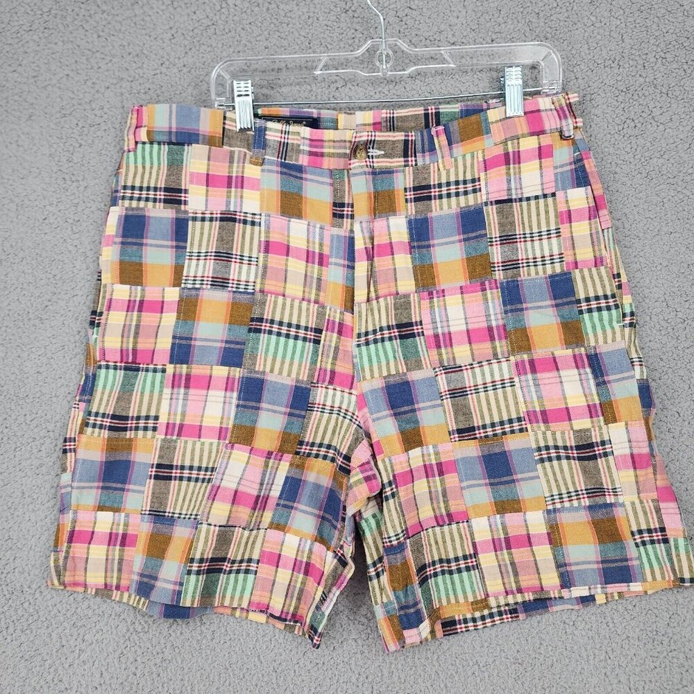 Bobby Jones Players Men's Patchwork Plaid Colorful Shorts Size 36